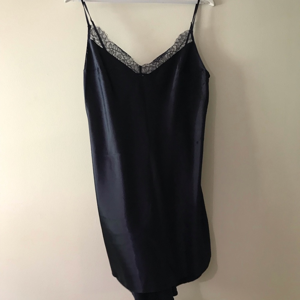 Navy Blue Satin Slip